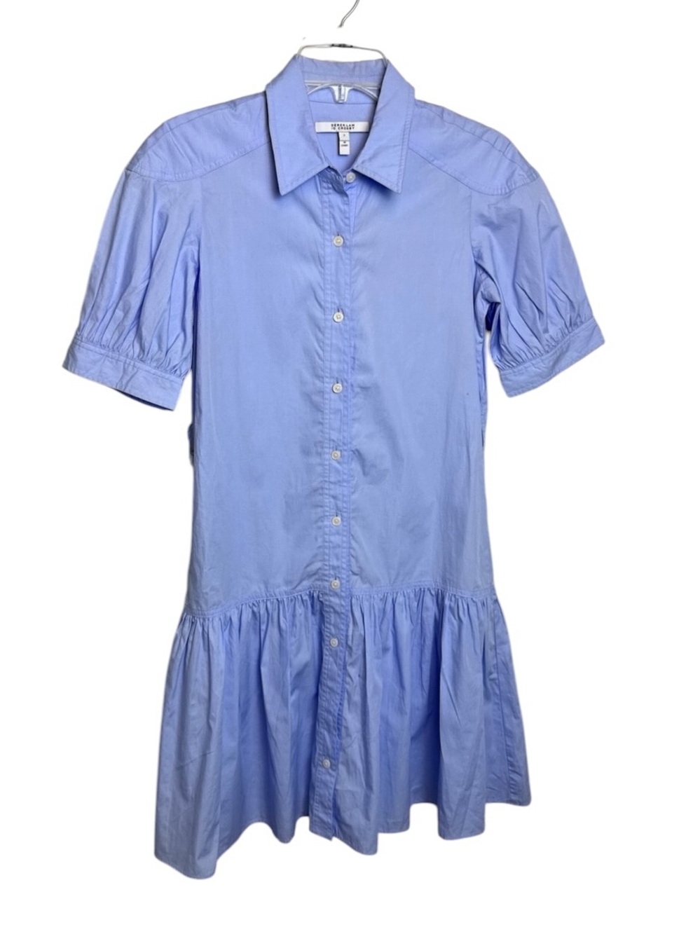 Derek Lam 10 Crosby Size 2 light blue pleated peplum mini dress preppy chic